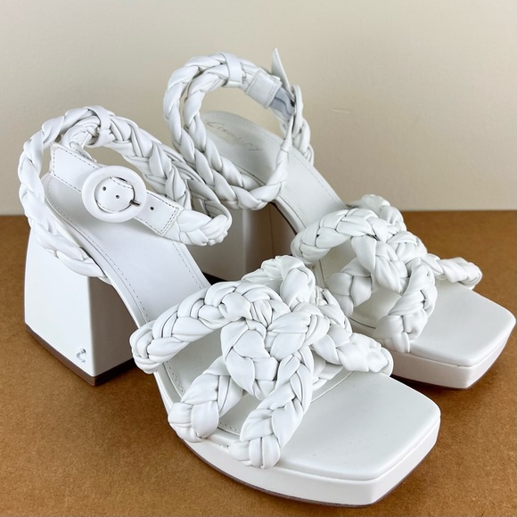 NEW SAM EDELMAN CIRCUS WHITE BRAIDED SANDALS - Picture 2 of 12